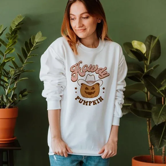 Howdy Pumpkin Halloween Western Sweatshirt - Picture 4 of 6